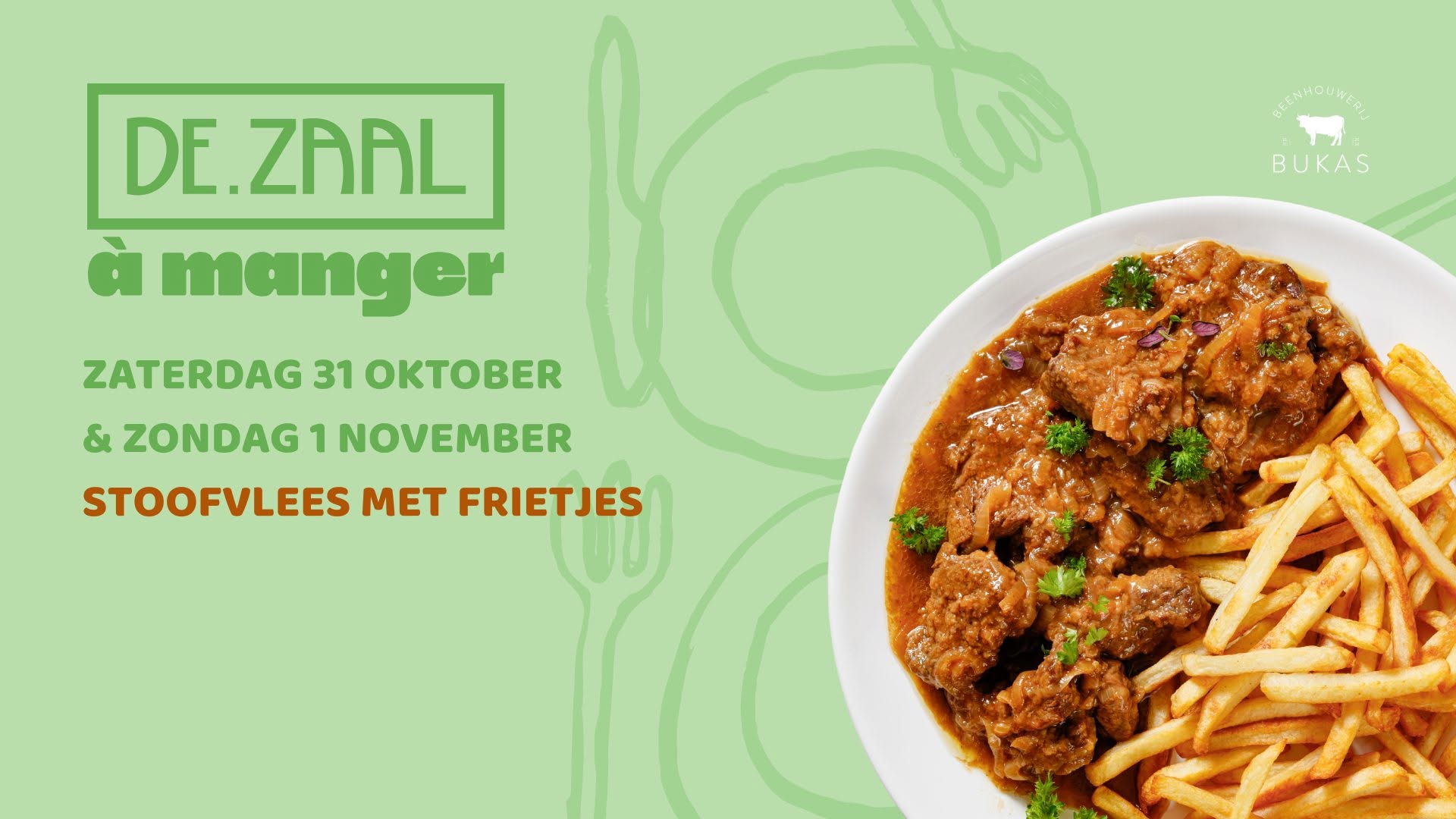 Stoofvlees met frietjes (zaterdag) • De.Zaal à Manger